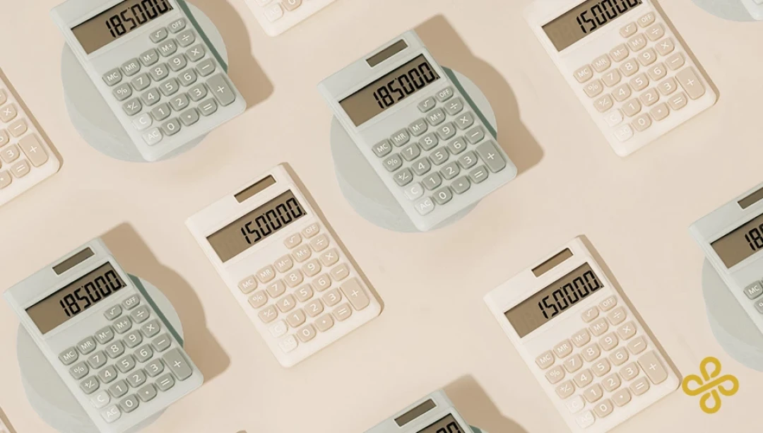 A grid of colorful calculators